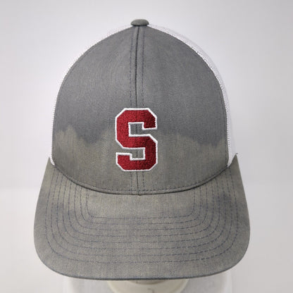 Letter S Snapback Trucker Hat Gray OS Adjustable Mesh Back Pacific Headwear
