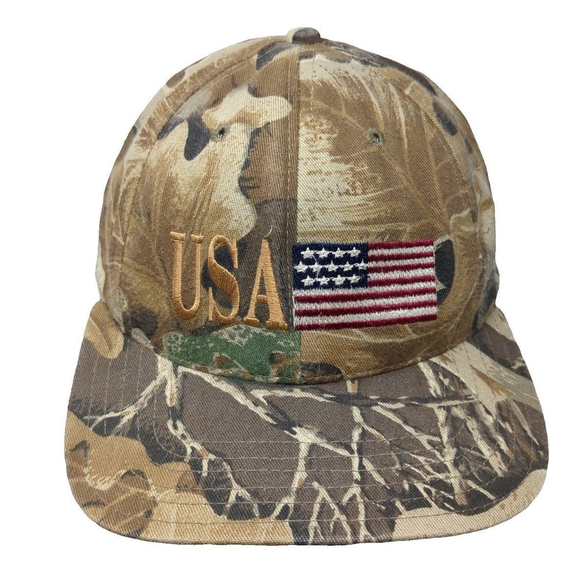 Mercury American Baseball Cap Brown Camo One Size USA Flag Made in USA Hat
