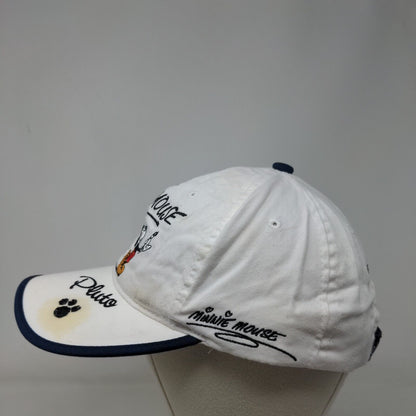 Mickey Mouse Pluto Goofy Minnie Mouse Donald Duck Strapback Hat White OSFA