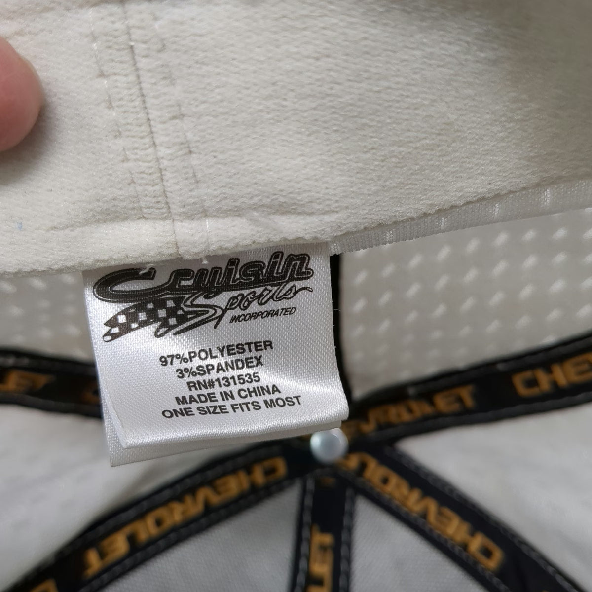Cruisin Sports Chevrolet Hat Baseball Cap Black One Size Mesh Back Fitted Bowtie