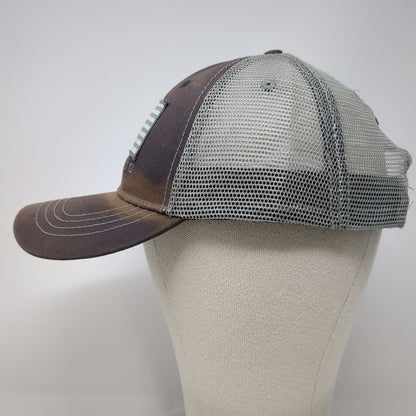 Browning Trucker Hat Gray One Size Mesh Back American Flag Buckmark Logo Patch