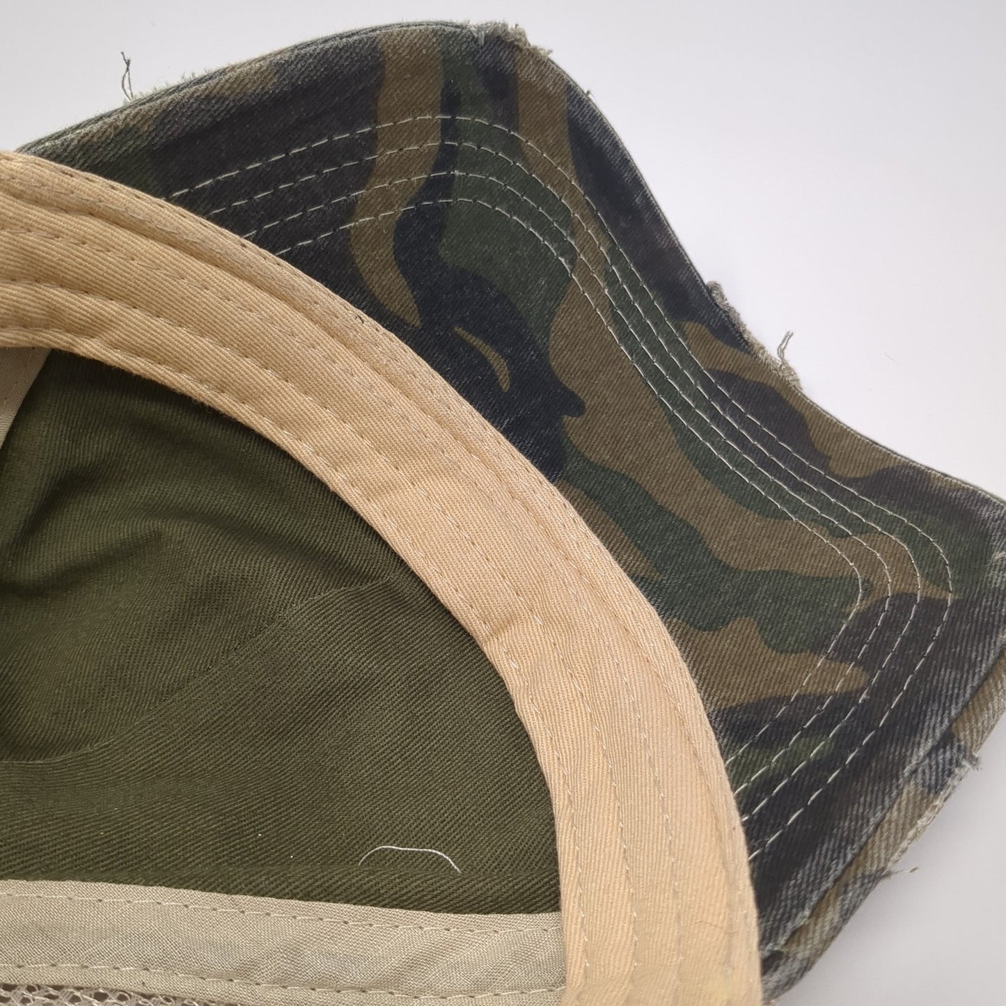 Unbranded Ponytail Trucker Hat Multicolor OS Camouflage Distressed Mesh Back