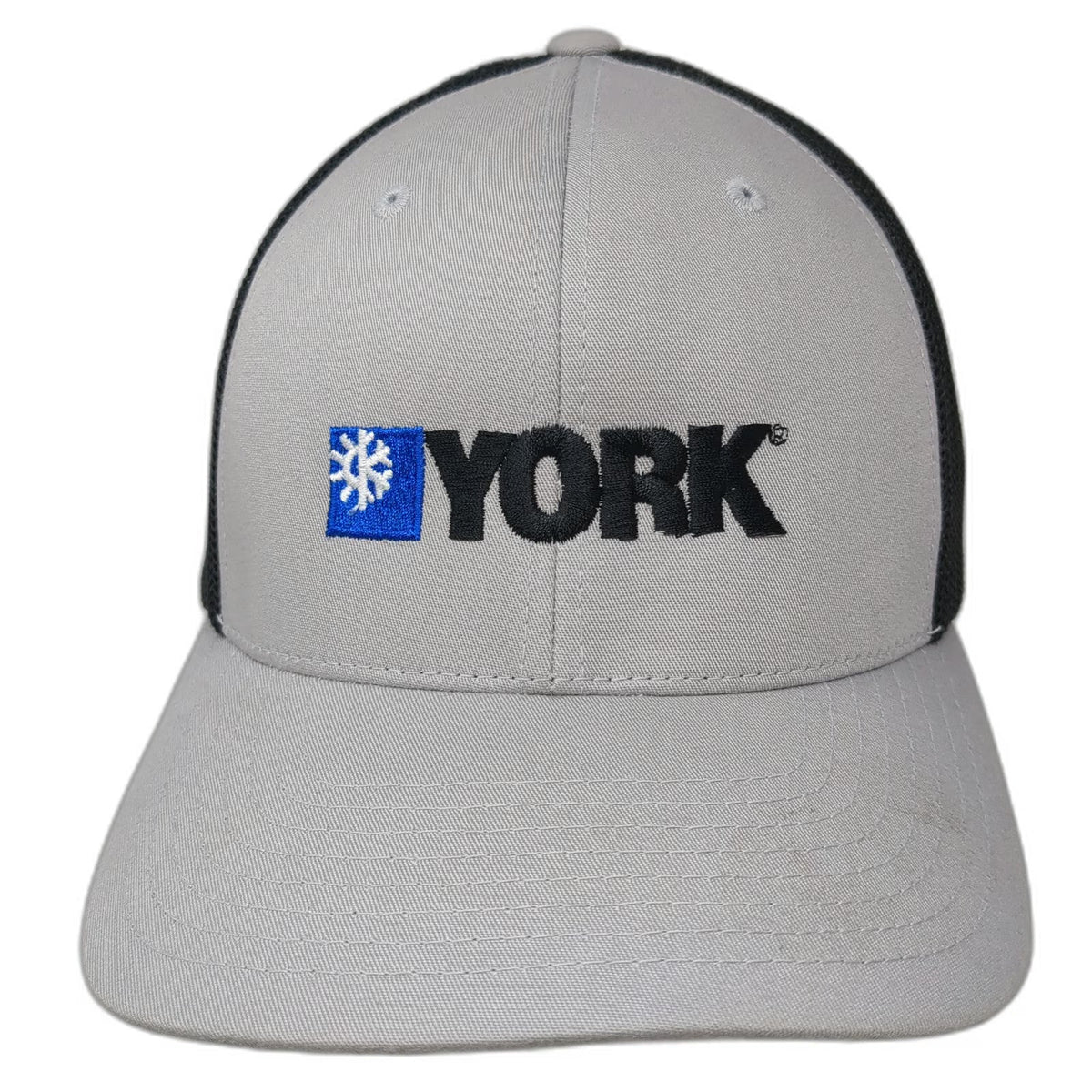 Port Authority Baseball Cap Gray Black Blue XL York Snowflake Mesh Flexfit Hat