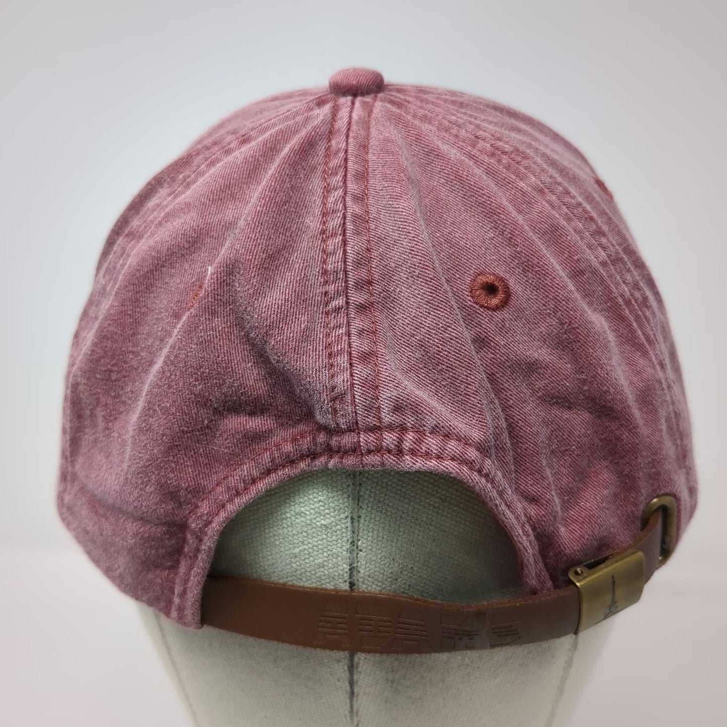 Adams Baseball Cap Red One Size SPB Contracting Slideback Leather Strap Hat