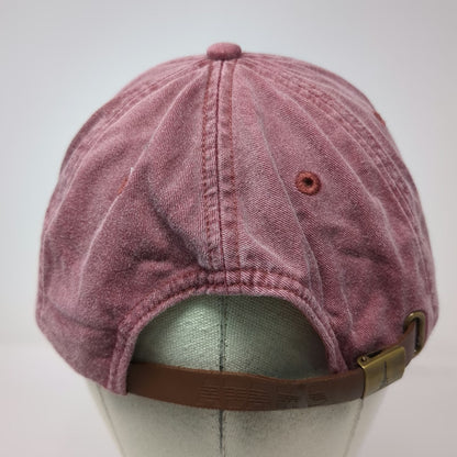 Adams Baseball Cap Red One Size SPB Contracting Slideback Leather Strap Hat