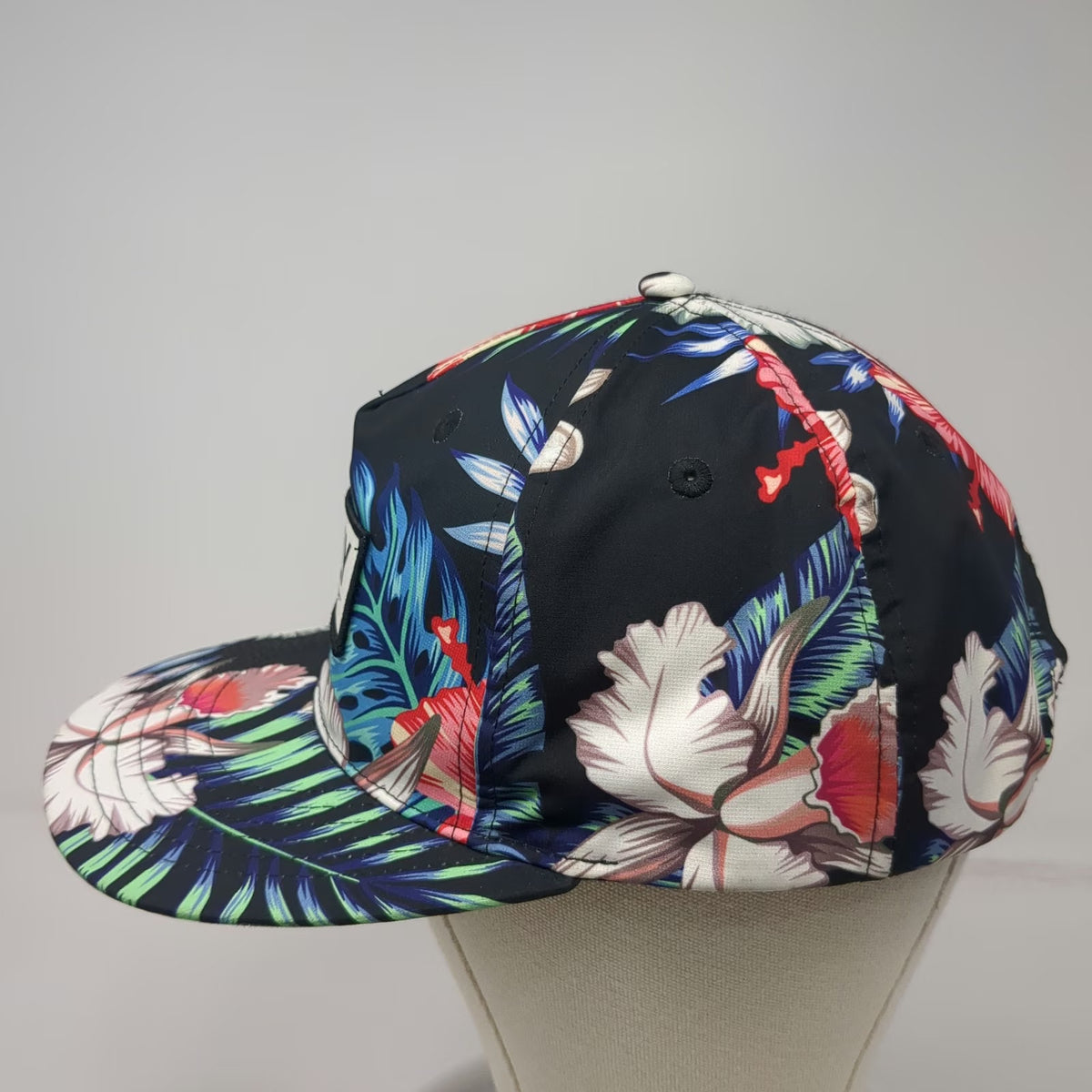 Truly Hard Seltzer 5 Panel Black Tropical Floral Snapback One Size Hat Logo