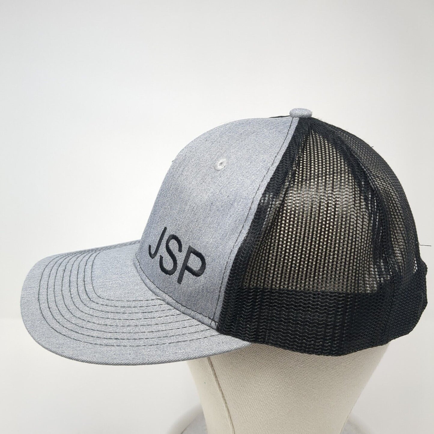 JSP Snapback Mesh Back Trucker Hat Gray One Size Port Authority 6 Panel