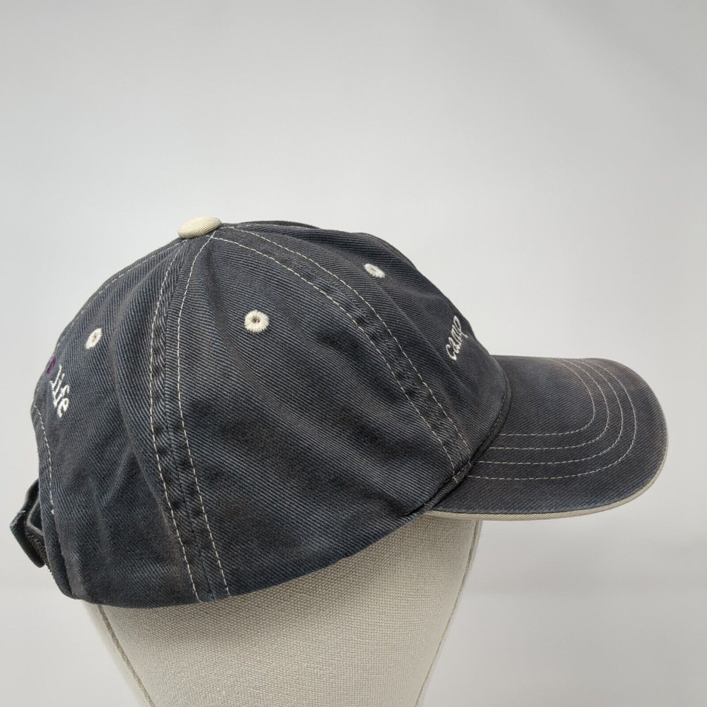 Camp Rainbow Gold Celebrate Life Strapback Hat Blue One Size Adjustable Yupoong