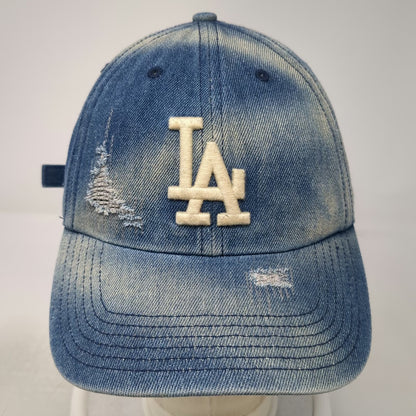 '47 MLB Los Angeles Dodgers Baseball Cap Blue One Size Distressed Denim LA Hat