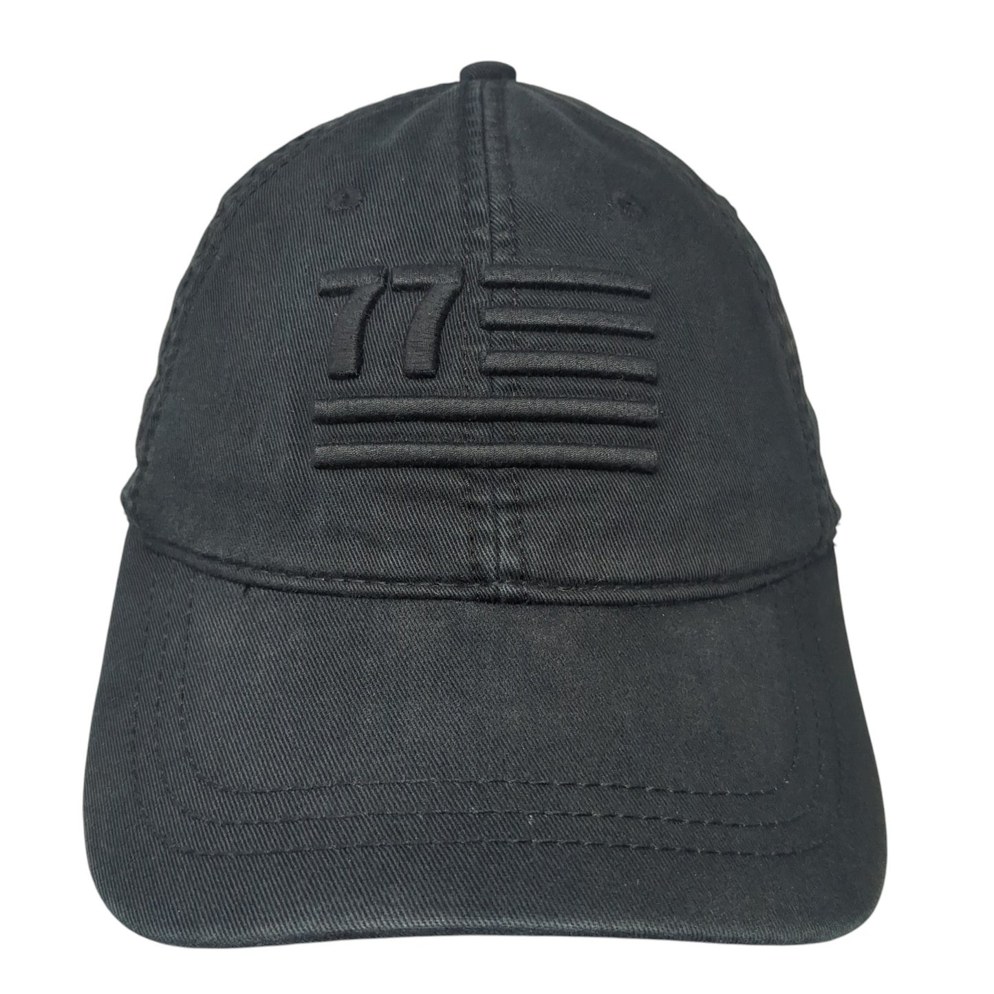 77 Flag Slideback Baseball Cap Black OS Adjustable Patriotic American Eagle