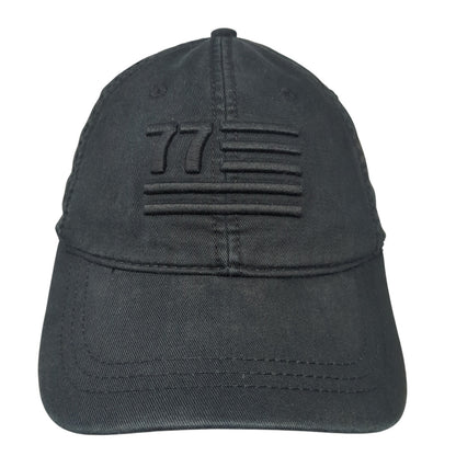 77 Flag Slideback Baseball Cap Black OS Adjustable Patriotic American Eagle