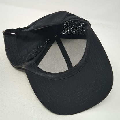 Athleta Baseball Cap Black One Size Hat Performance Laser Cut Strapback Floral