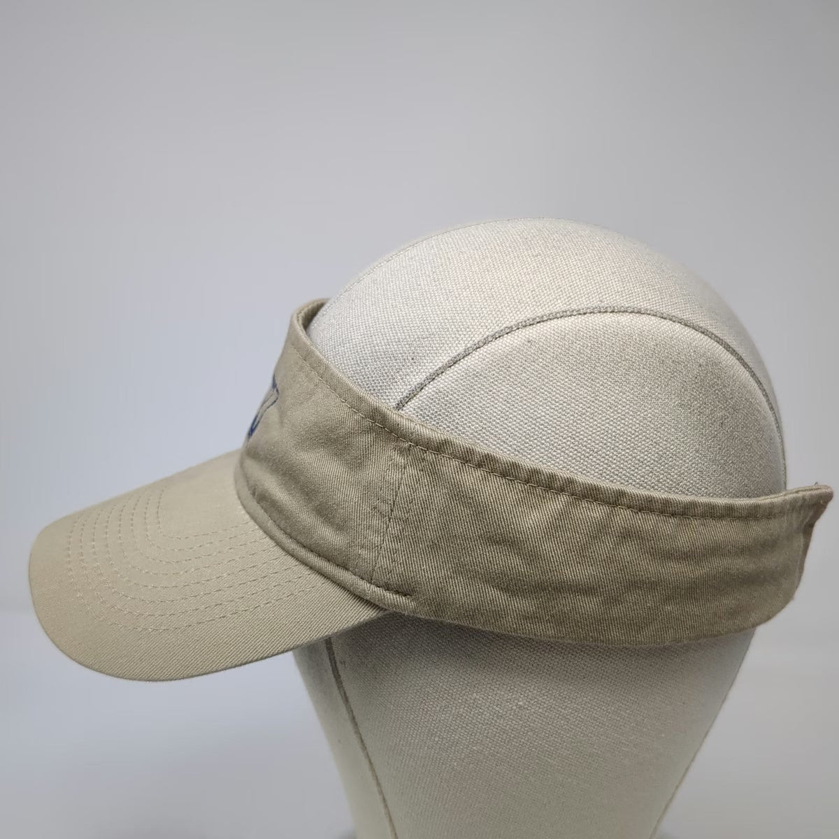 Toppers Visor Beige One Size Embroidered Logo Strapback Cotton Curved Brim Hat