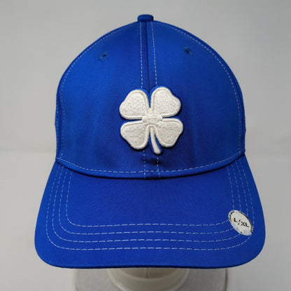 Black Clover Fitted Hat Blue L/XL Think Young & Live Lucky 6 Panel