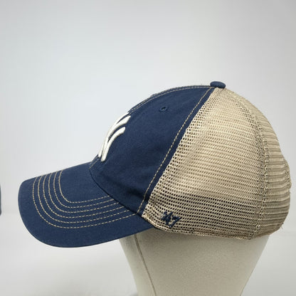 '47 New York Yankees MLB Blue One Size Trucker Hat Mesh Snapback Green Brim