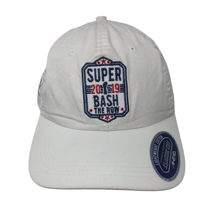 Super Bash The Row 2019 Strapback Hat White Classic Cut Embroidered