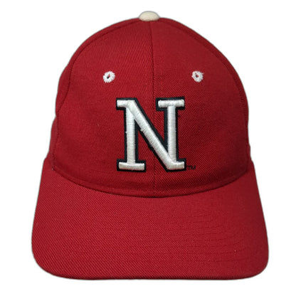 Zephyr Nebraska Huskers NCAA Red 6 7/8 Fitted Cap Wool Blend N Logo Mascot Hat