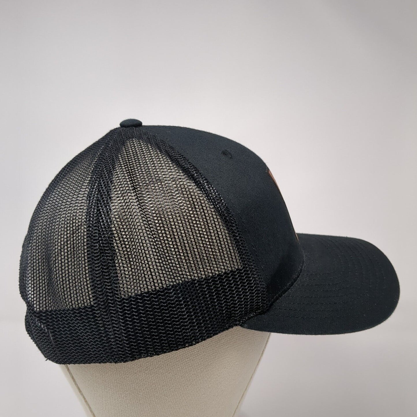 PD Idaho Snapback Trucker Hat Black One Size Adjustable Mesh Back Richardson