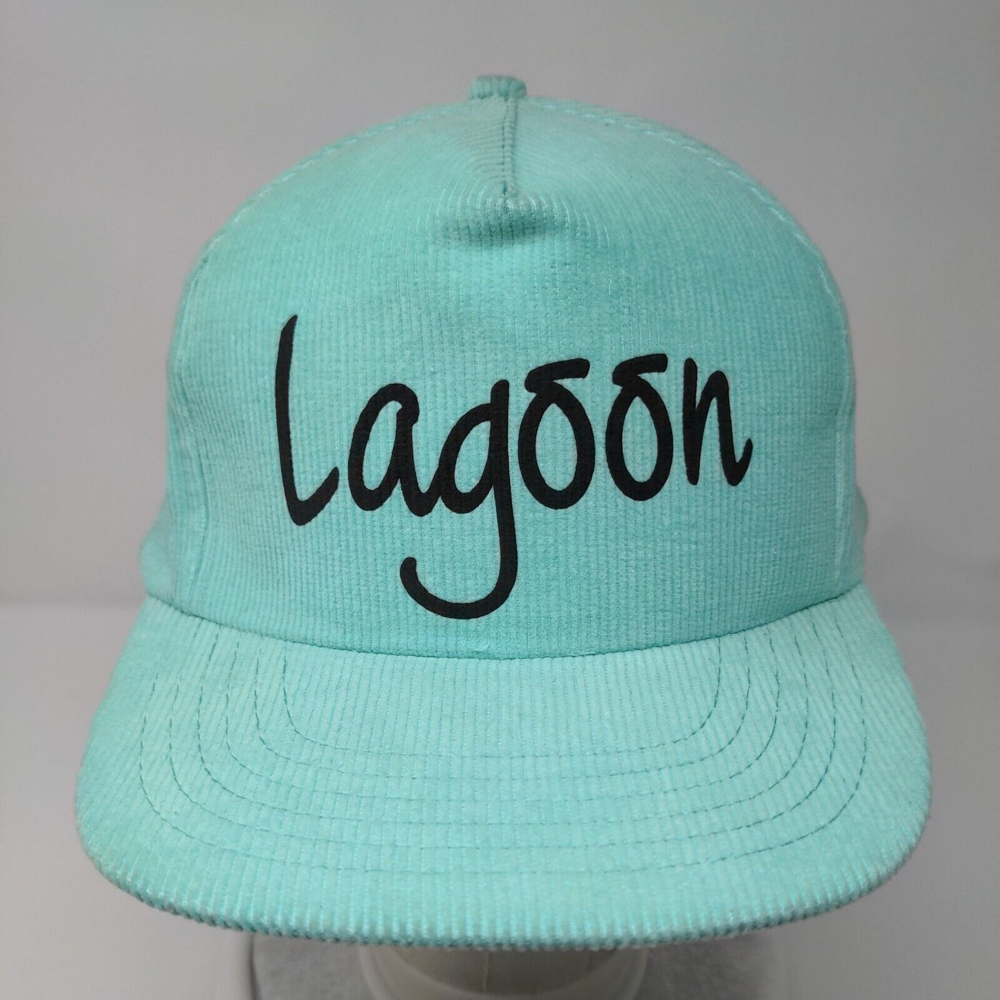 Lagoon Snapback Hat Greenish-Blue OSFA Adjustable Corduroy Triangle