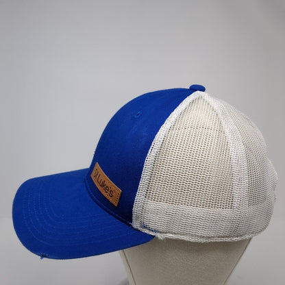 St. Luke's Snapback Trucker Hat Blue One Size Adjustable Patch Mesh Back