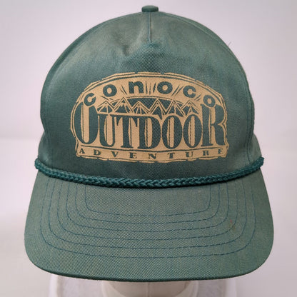 d&D Conoco Outdoor Adventure Green 5 Panel Hat OS Rope Snapback Mountain Vintage