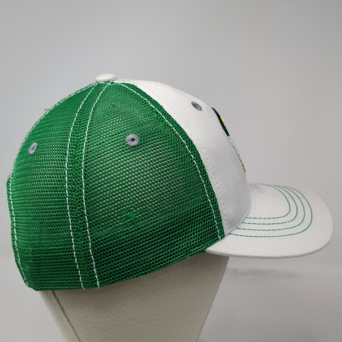 Oregon Ducks NCAA Zephyr Trucker Hat White Green One Size Mesh Snapback Mascot