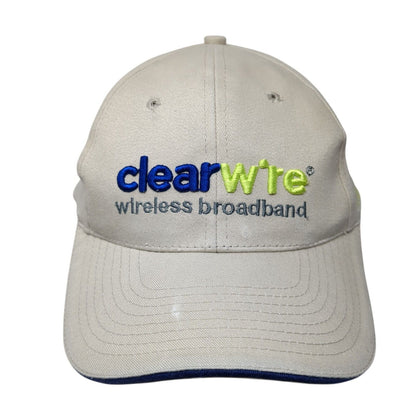 Clearwire Wireless Broadband Strapback Hat Tan One Size Adjustable