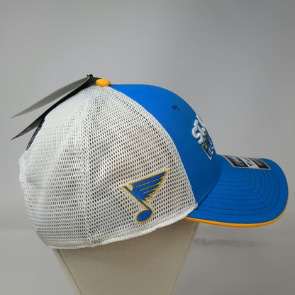St. Louis Blues NHL Fanatics Trucker Hat Blue White Yellow OS Snapback Hockey
