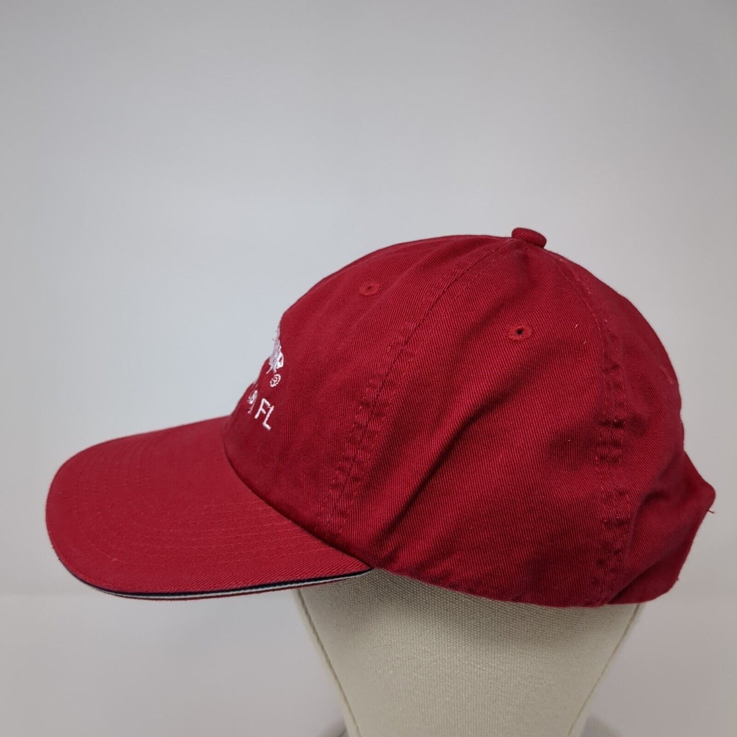 Sea Came Big Fine Key Florida Slideback Hat Red One Size Adjustable Fahrenheit