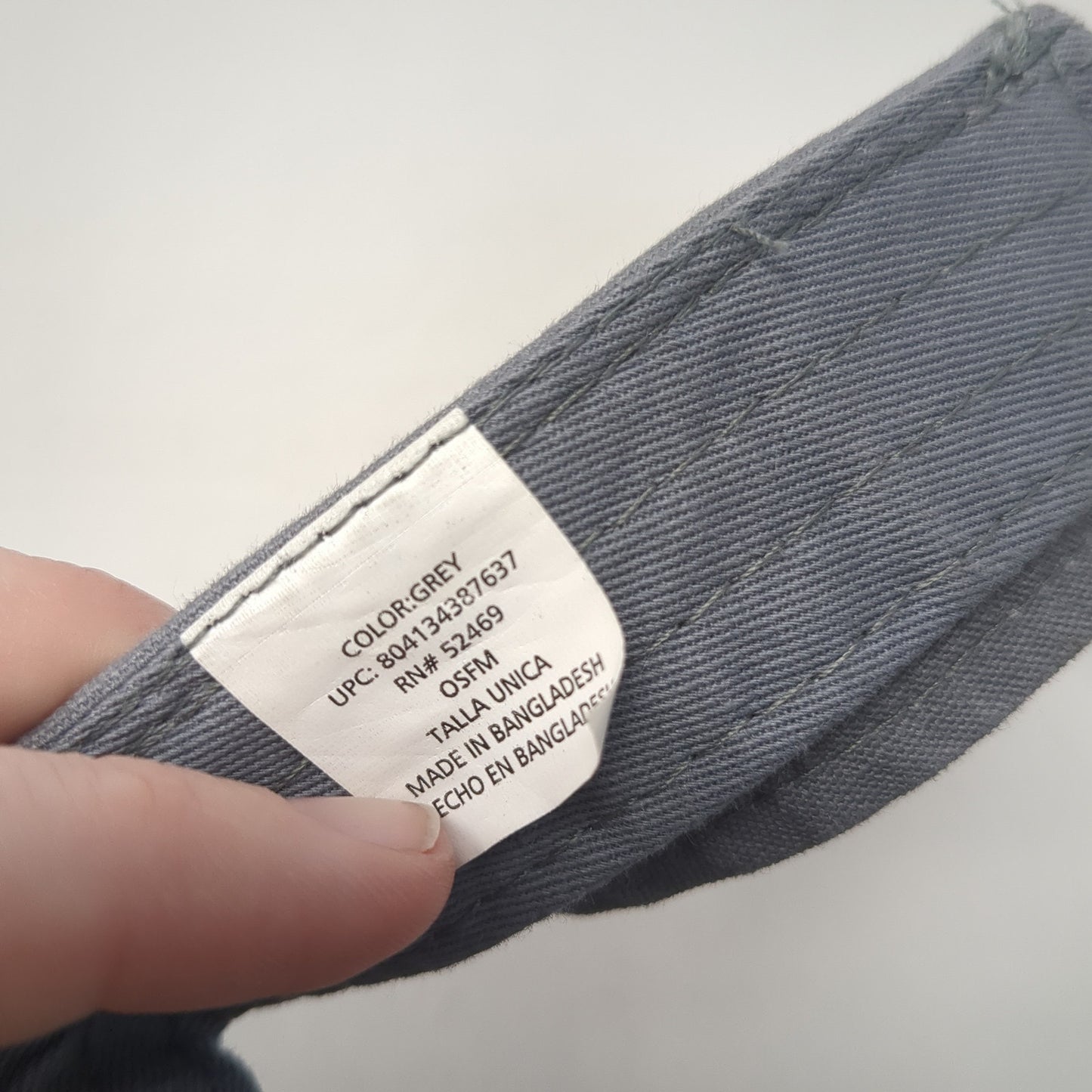 Unbranded Slideback Visor Hat Gray One Size Solid Adjustable Blank