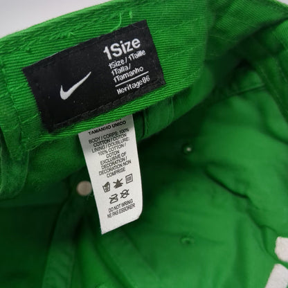 Nike Green One Size Baseball Cap Heritage 86 Slideback Embroidered BVA Logo hat
