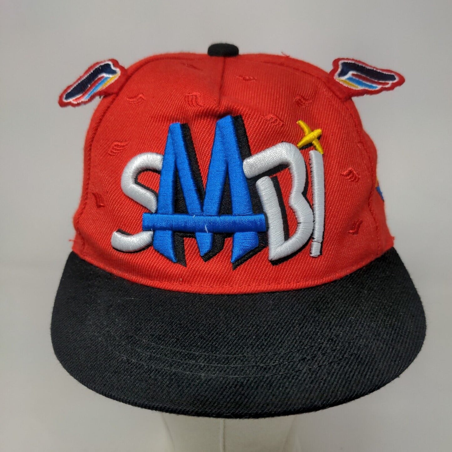 Unbranded Boy's Snapback Hat Red Adjustable Embroidered SMBI Logo Wings