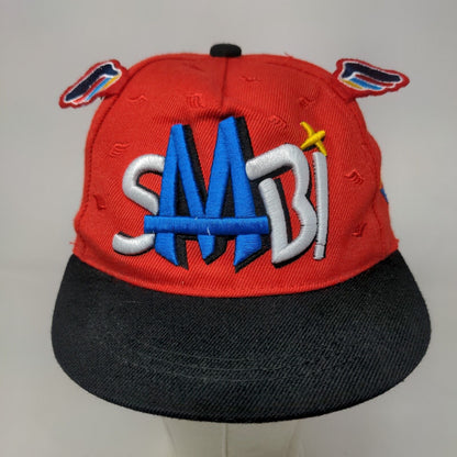 Unbranded Boy's Snapback Hat Red Adjustable Embroidered SMBI Logo Wings