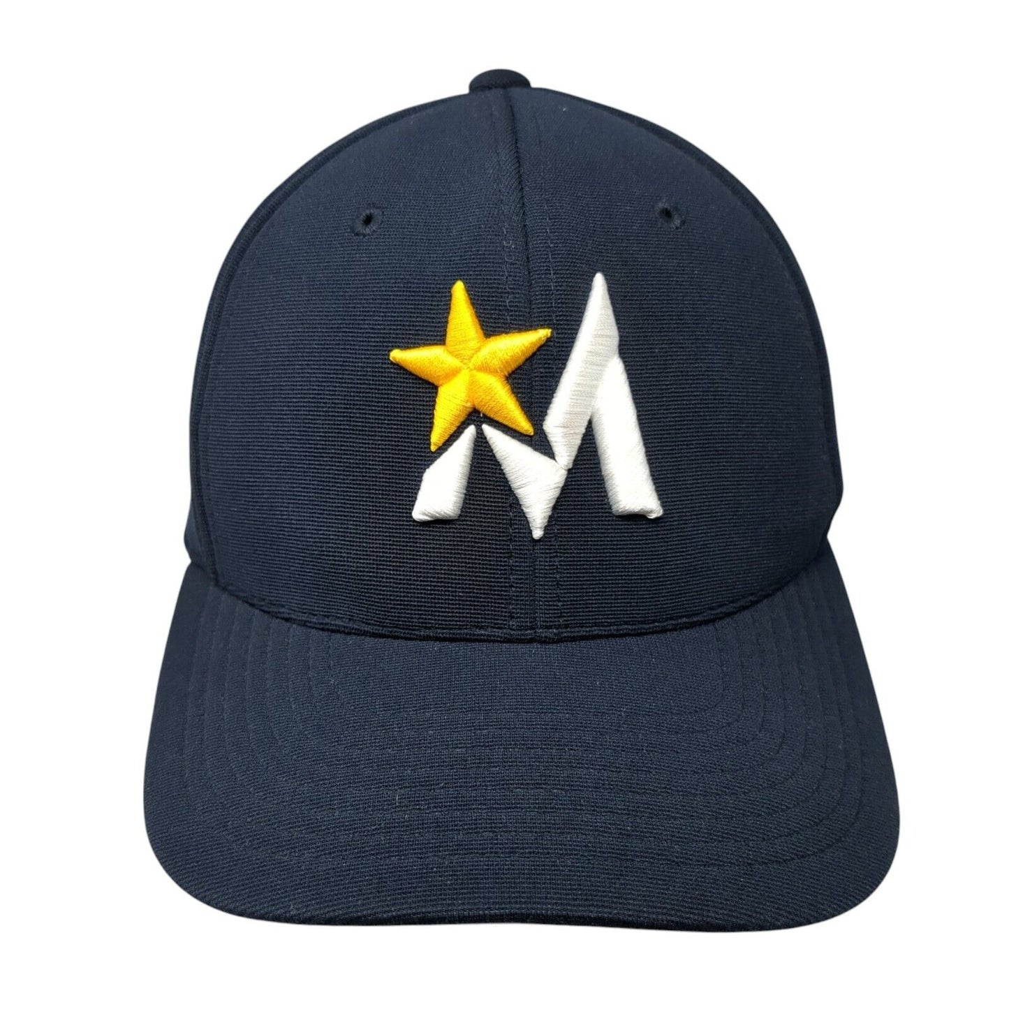 M Star Logo Fitted Hat Blue 6 7/8-7 3/8 Pacific Headwear Performance