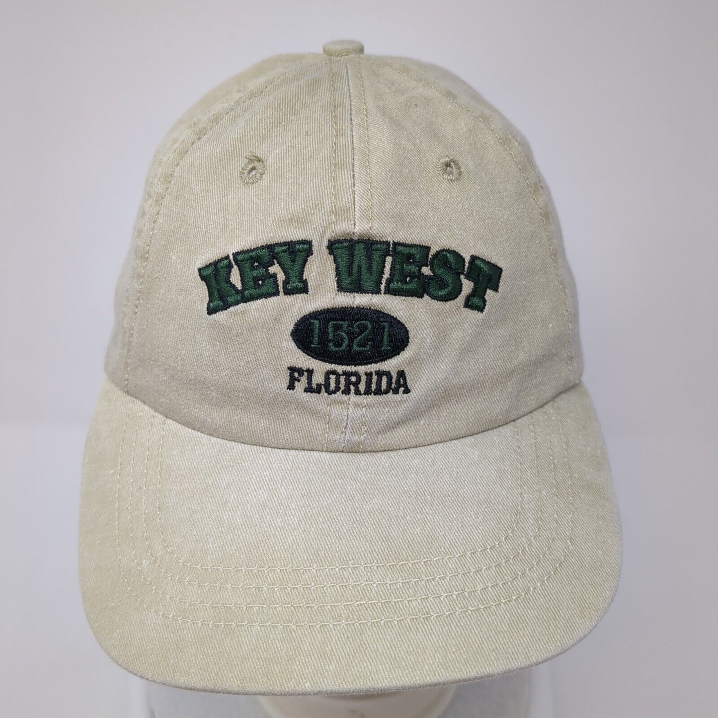 Key West Florida 1521 Strapback Hat Tan One Size Adjustable Embroidered 6 Panel