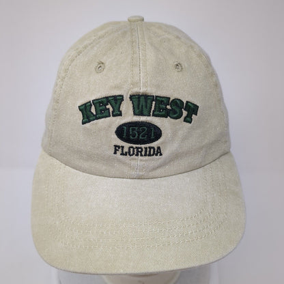 Key West Florida 1521 Strapback Hat Tan One Size Adjustable Embroidered 6 Panel