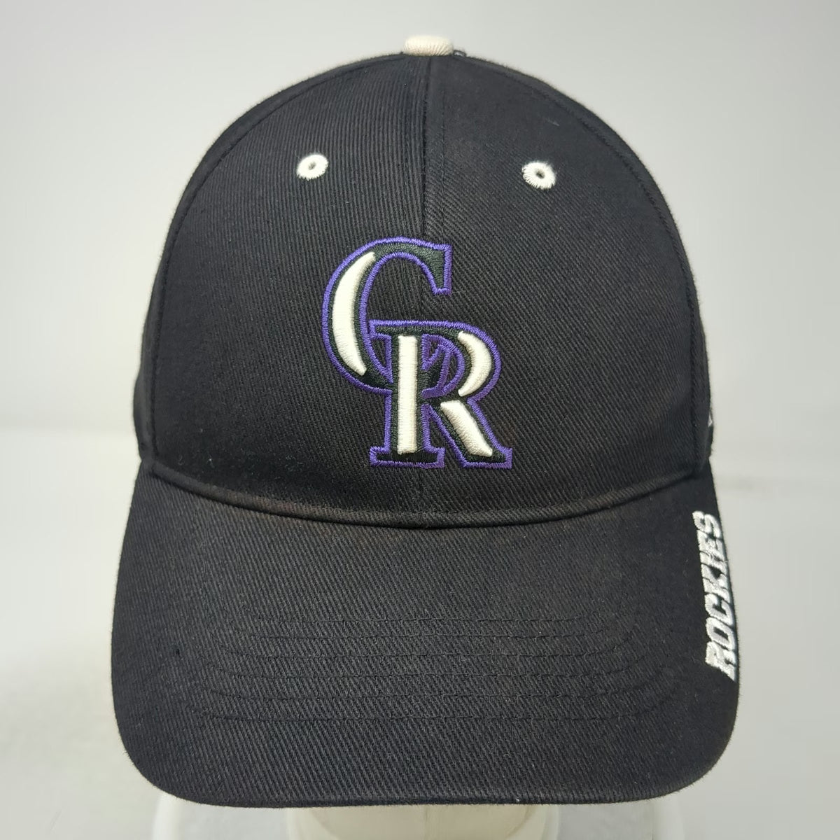 '47 MLB Colorado Rockies Baseball Cap Black Purple White One Size Strapback Hat