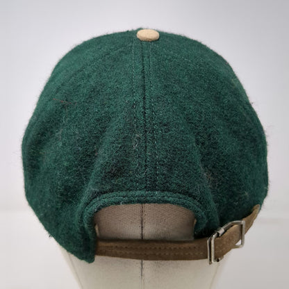 Country Gentleman Baseball Cap Green Brown One Size Wool Suede Slideback Hat
