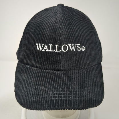 Wallows Black OS Baseball Cap Corduroy Slideback Smiley Face Band Merch Hat