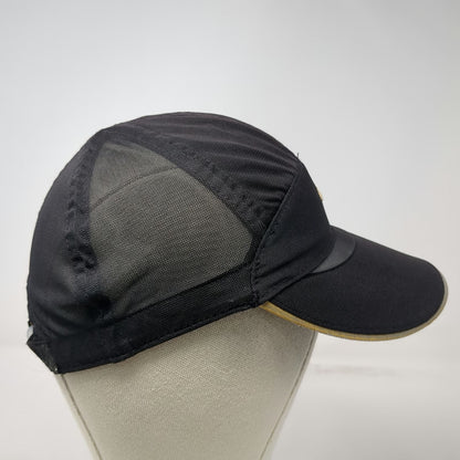 Nike Baseball Cap Black One Size Mesh Back Reflective Gold Swoosh Running Hat