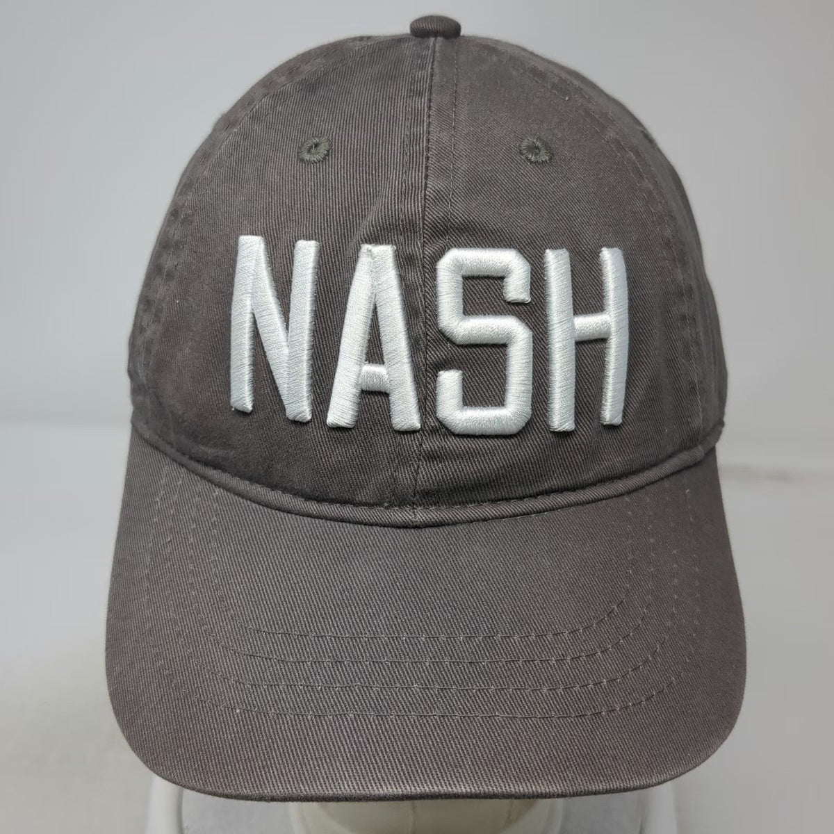 The NASH Collection Baseball Cap Gray One Size Embroidery Slideback Curved Hat