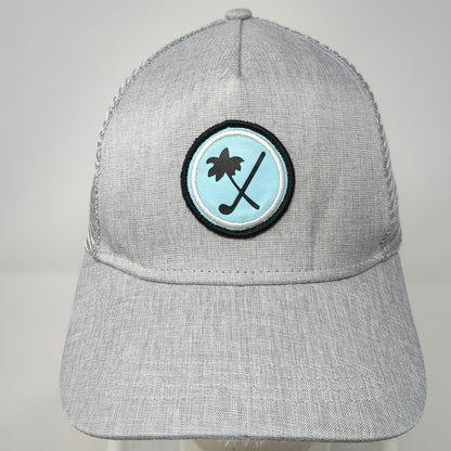 Walter Hagen Trucker Hat Gray One Size Golf Mesh Snapback Palm Tree Logo 5 Panel