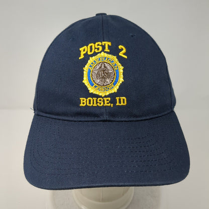 American Legion Post 2 Boise ID Strapback Hat Blue OSFA Bayside 6 Panel