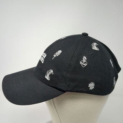 Broken Promises Baseball Cap Black One Size Roses Snakes Hearts Hat Strapback