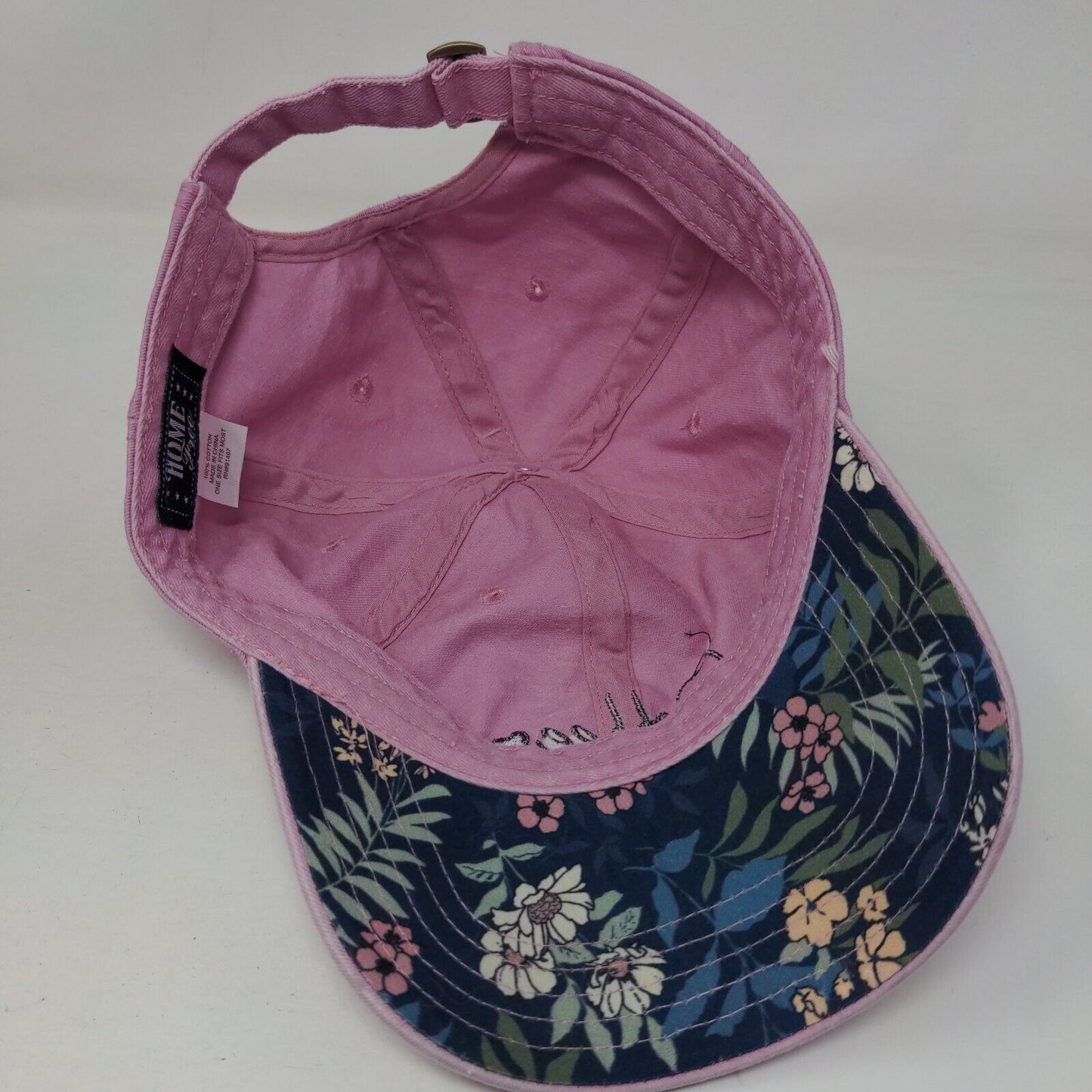 Coffee Slideback Hat Pink OSFM Embroidered Home Free 6 Panel W/Tags