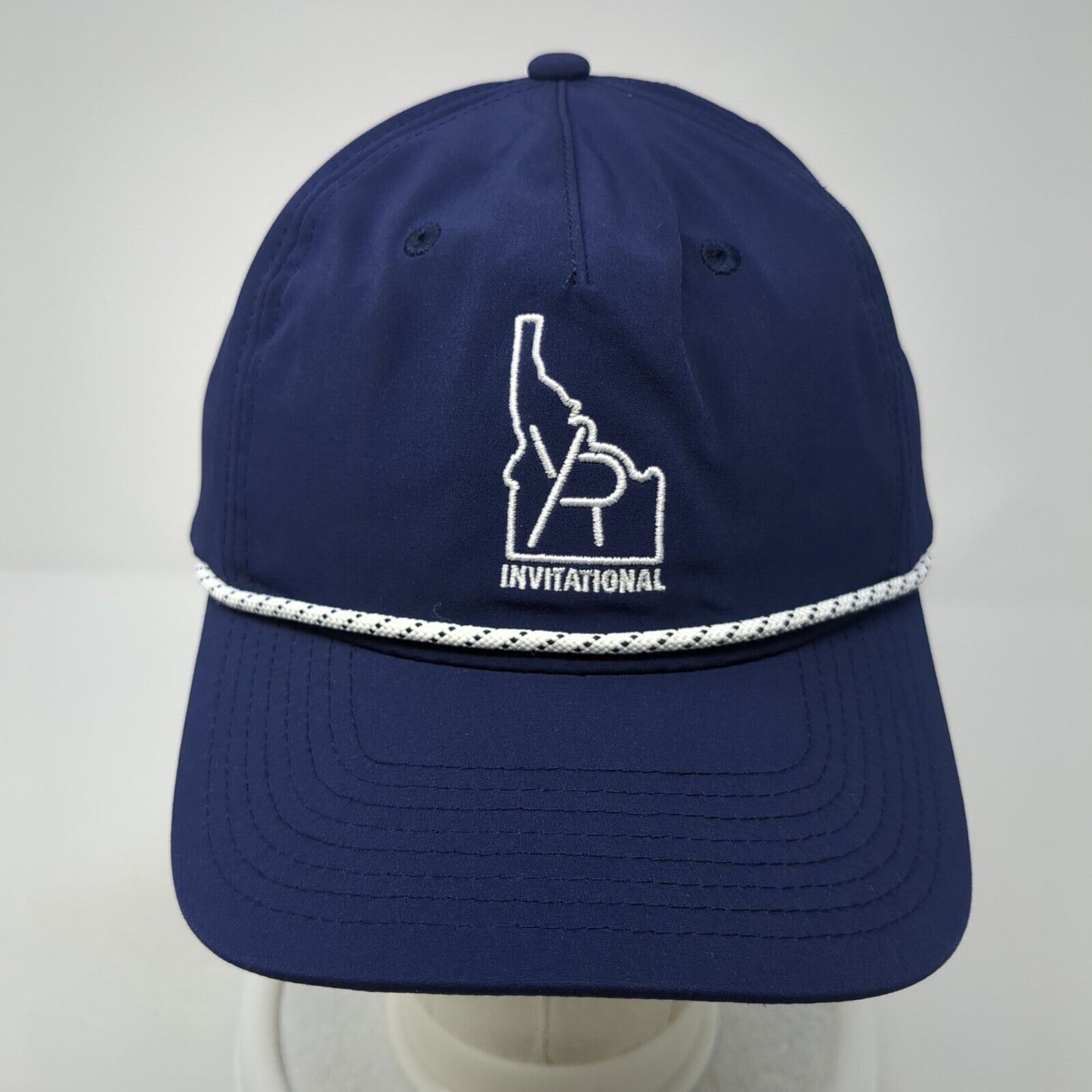 Invitational Snapback Cap Blue OS Adjustable Embroidered Rope Swannies Golf