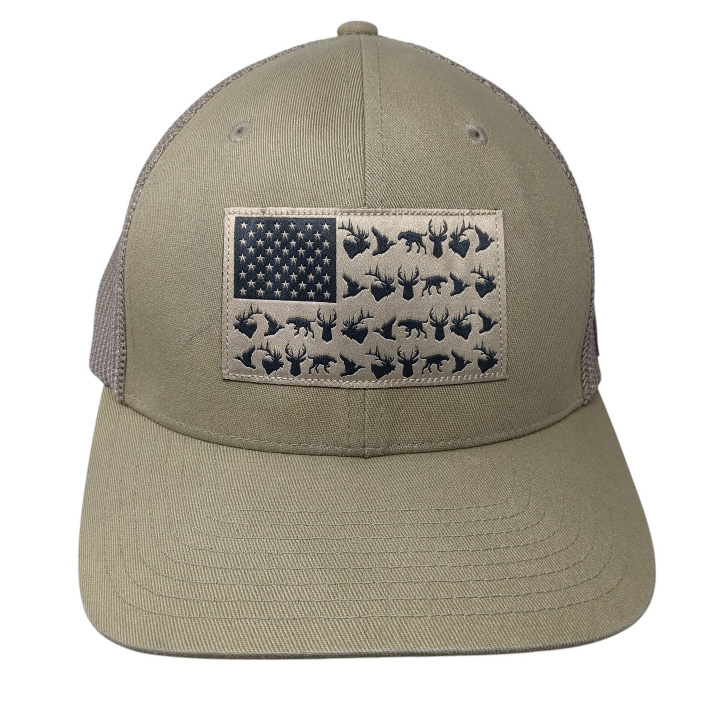 Columbia Fish Flag Fitted Trucker Hat Brown One Size Lightweight Mesh Back
