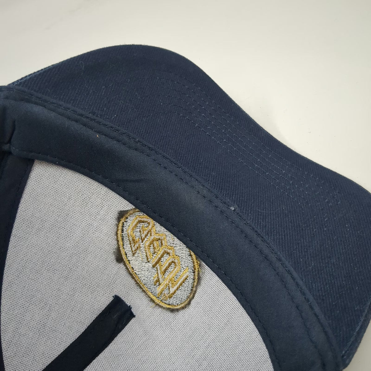 Beechfield 5 Panel Blue Hat One Size Strapback Geth Logo Patch Embroidered