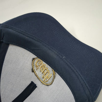 Beechfield 5 Panel Blue Hat One Size Strapback Geth Logo Patch Embroidered