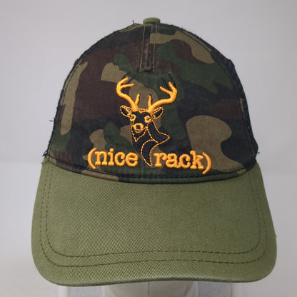 Deer Nice Rack Snapback Trucker Hat Multicolor One Size Mesh Back Camo